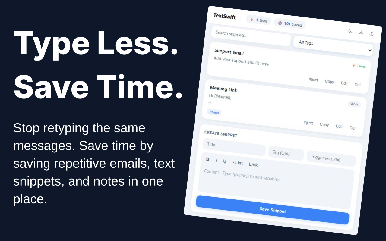 TextSwift Interface 1